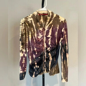 Baslara Lesser Fibers Tie Dye‎ Zip Up Jacket Size Large